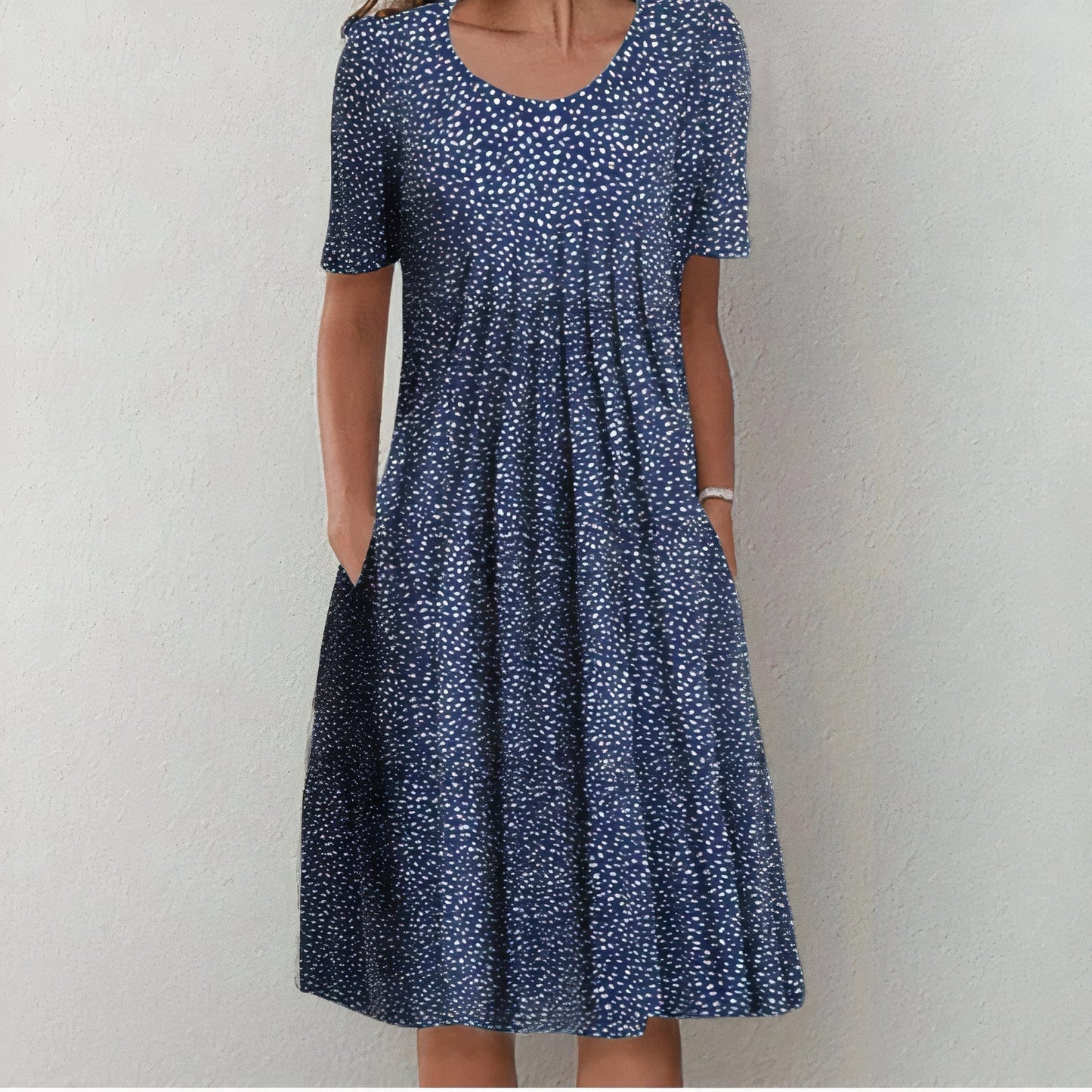 Sofie™ | Blommig Midi Klänning med Fickor – Känn Dig Fri och Elegant