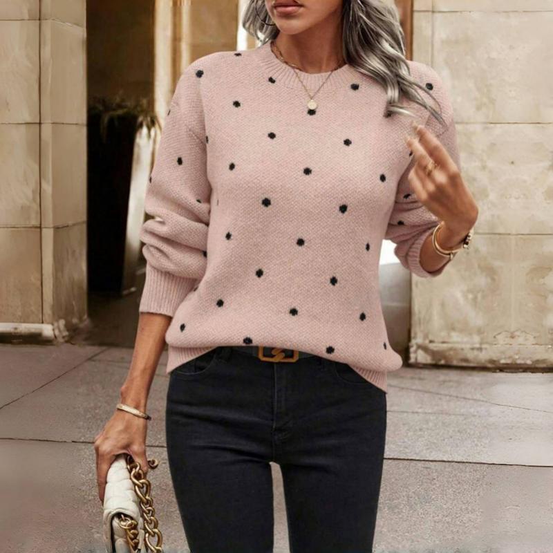 Ingrid™ | Stickad Polkadottröja – Lekfull och Bekväm